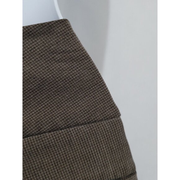 Alloy Apparel Womens Dress Pants 36X37 Wide Leg Cuffed Mid Rise Button Brown XL - Picture 6 of 8